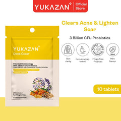 🎁 Yukazan Dots Clear 10's Chewable Supplement Reduce Acne / Lighten Scars / Anti Acne / Skin Clarity (100% off)