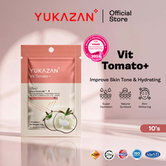 Yukazan Vit Tomato+ Brightening Supplement 10's - Collagen, White Tomato, Oryza Ceramide Chewable Tablet - Oral Sunblock