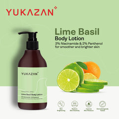 Yukazan Lime Basil Body Lotion 300ml - Daily Moisturizing Brightening Body Lotion