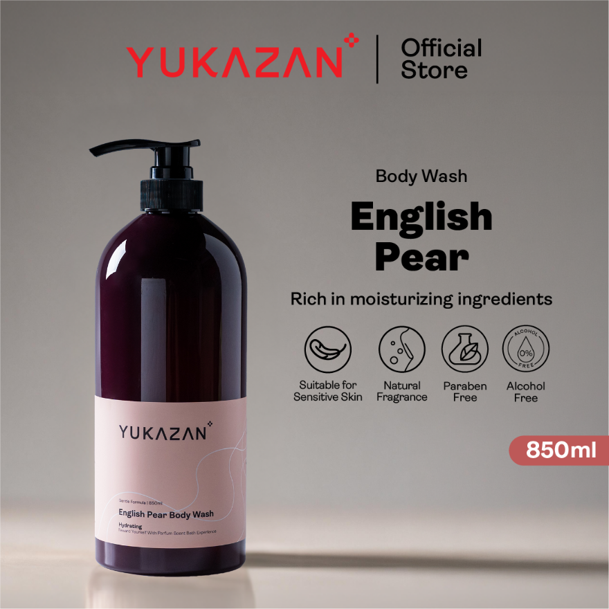 Yukazan English Pear Body Wash 850ml Body Shower Foam / Antibacterial and Alcohol Free / Body Shampoo