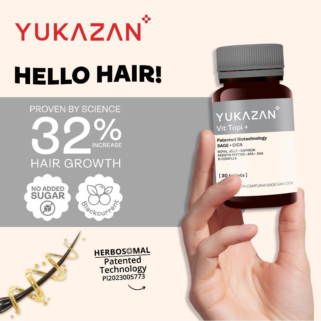 Yukazan Vit Topi+ 10's Hair Growth Chewable Supplement/ Healthy Hair Scalp / Anti Hair Loss / Hair Growth