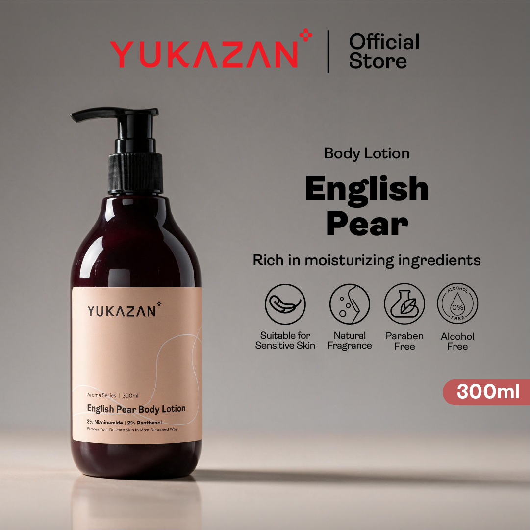 Yukazan English Pear Body Lotion 300ml - Daily Moisturizing Brightening Body Lotion