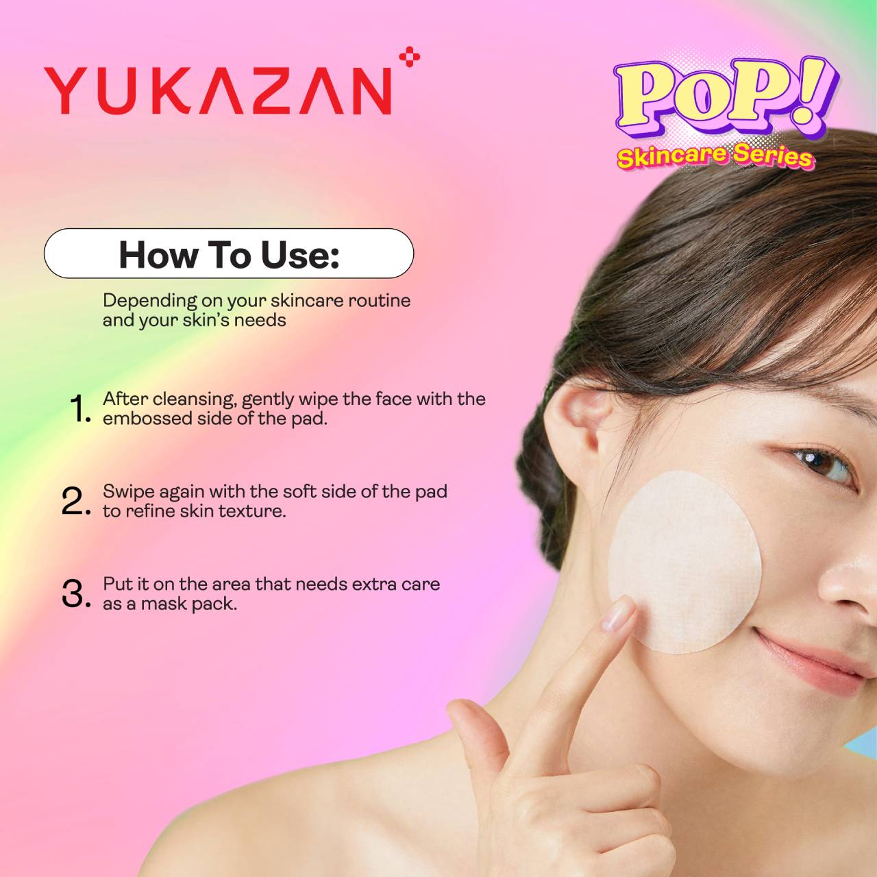 Yukazan POP! No Spots Anti-Acne Toner Pad 60'S / Soothing / Sebum control / pH Balancing / Skin care / Face