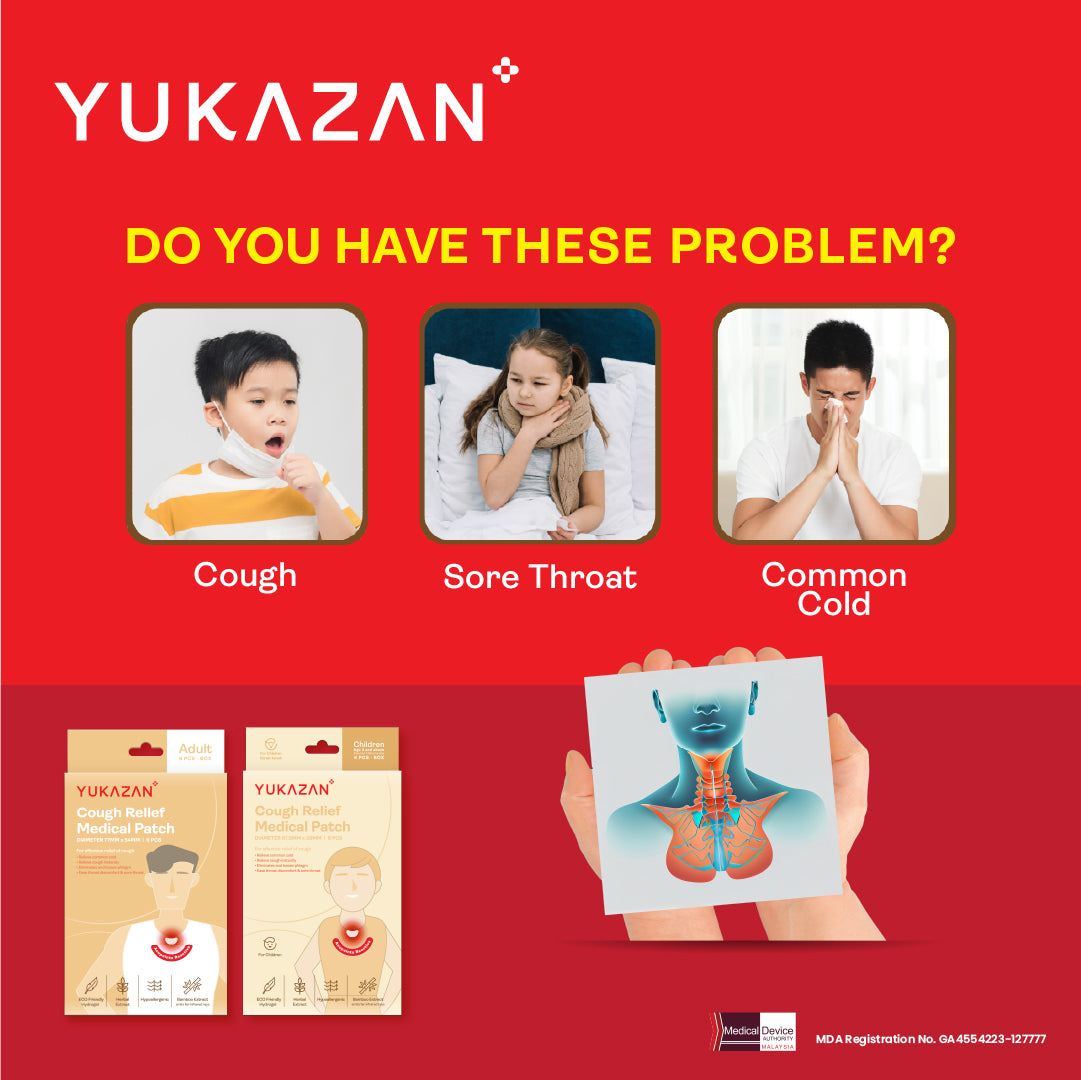 Yukazan Adult Cough Relief Patch (6's) Anti Cough Patch for cough, common cold and sore throat