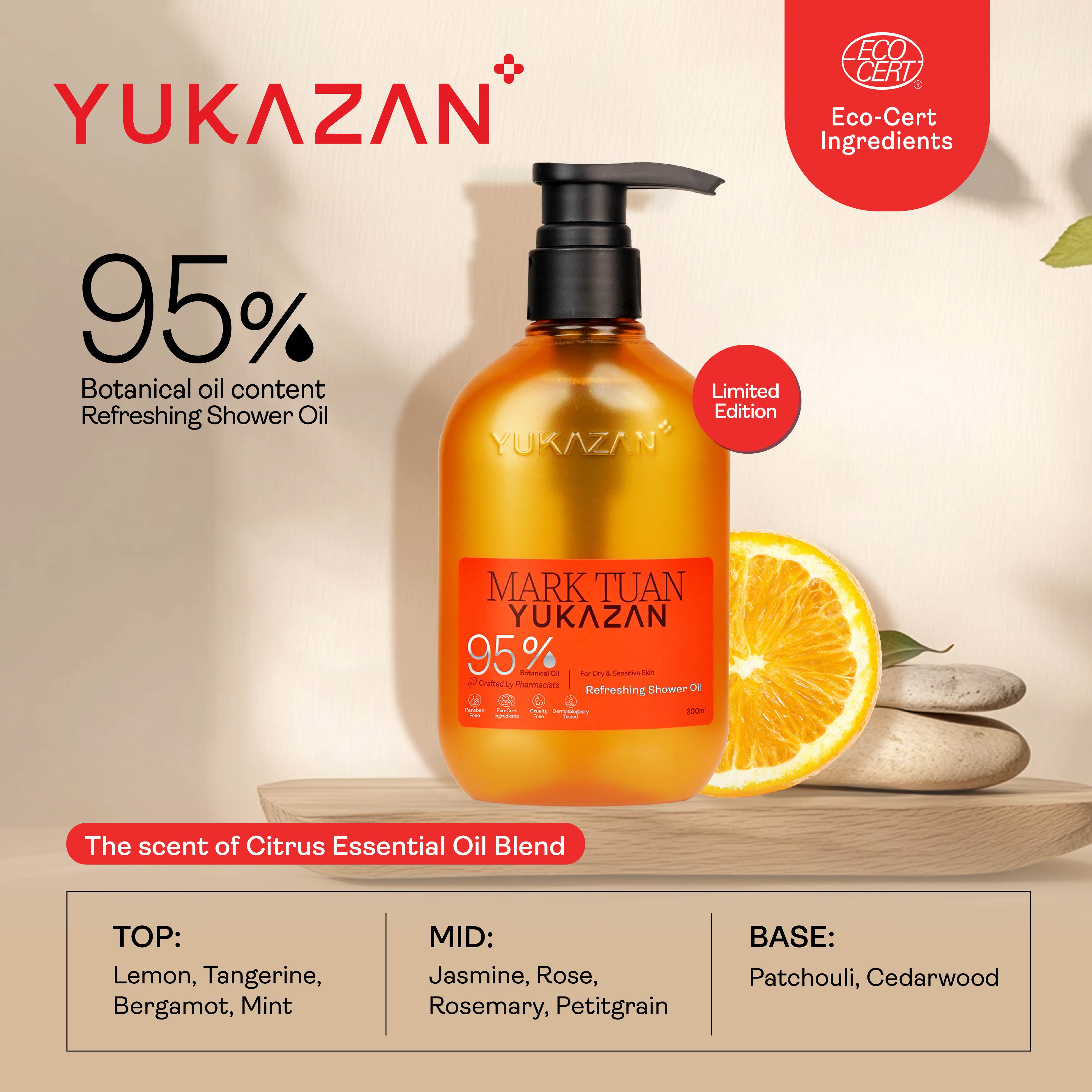 Yukazan 95% Refreshing Shower Oil 300ml  (Mark Tuan x Yukazan Limited Edition)