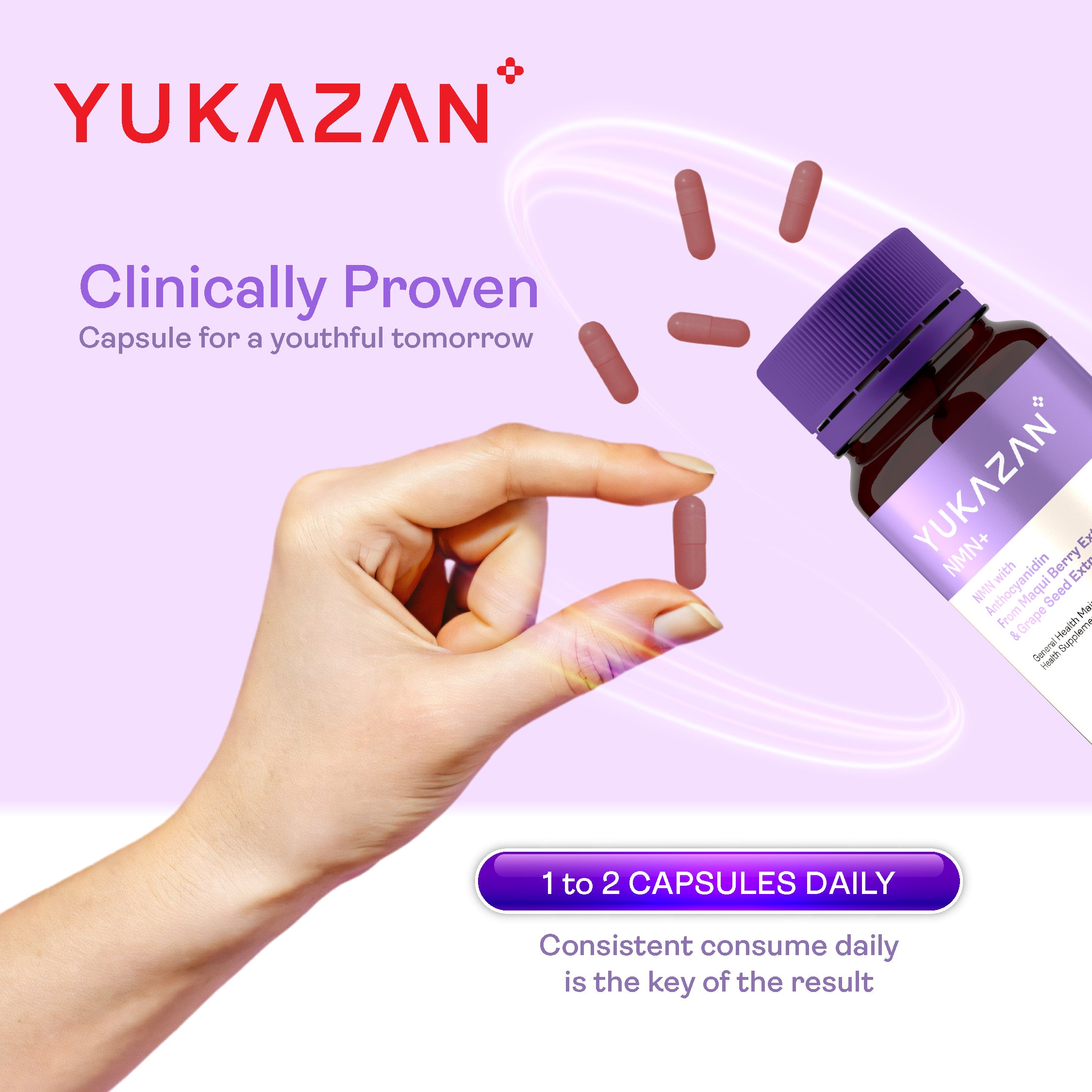 Yukazan NMN+ 30's Energy Boost Anti Aging Supplement NAD+ / Support Cellular Repair