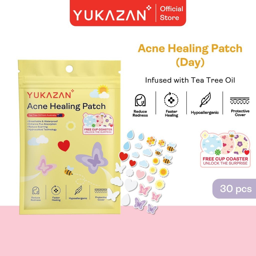 Yukazan Acne Healing Patch 30's | Cute Design Acne Patch | Pimple Acne Patch | Concealer Pimple Patch | Tea Tree Oil
