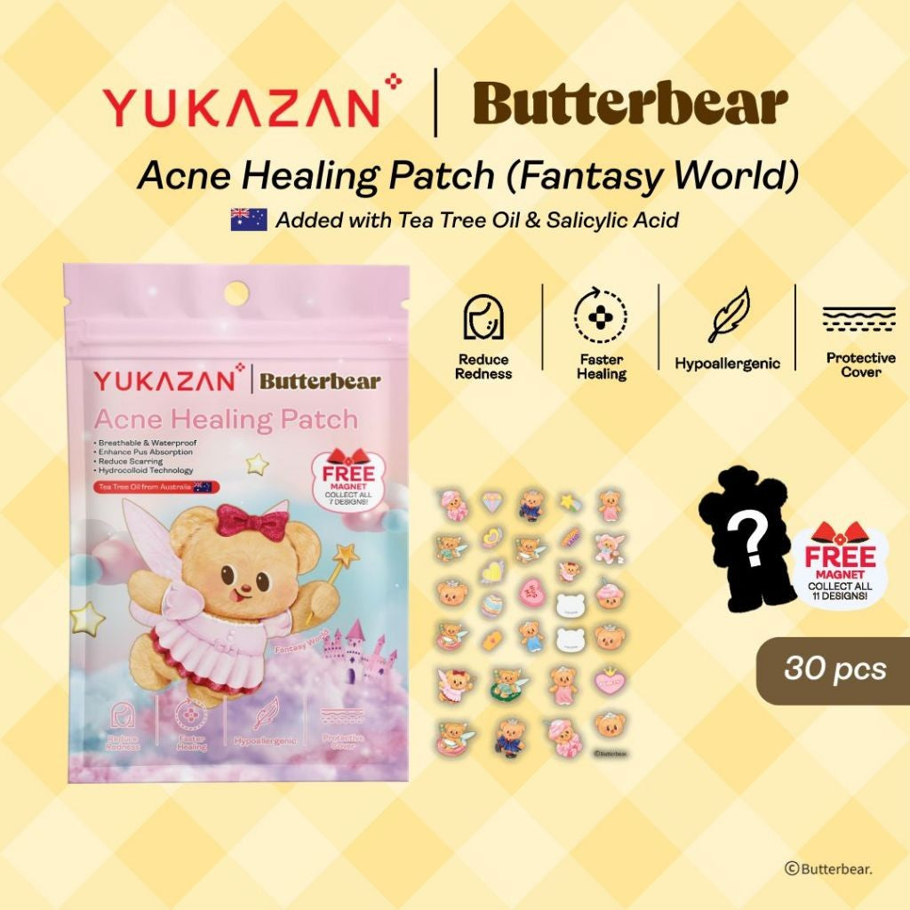 【Yukazan x Butterbear】 Hydrocolloid Acne Healing Patch 30's Pimple Patch