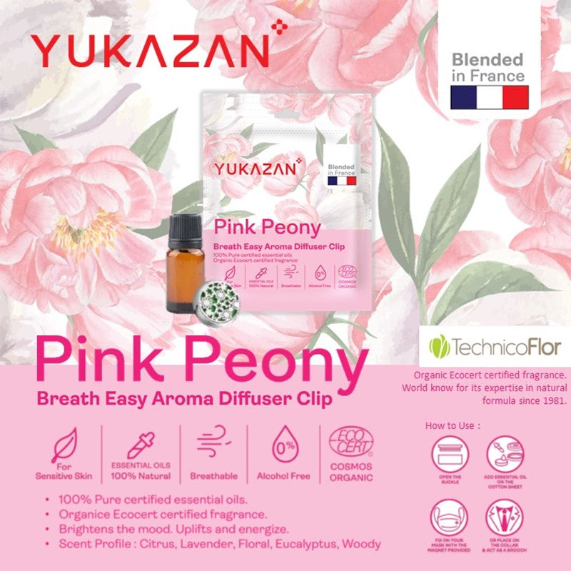 Yukazan Breath Easy Aroma Diffuser Clip (Pink Peony) - Yukazan Official Store